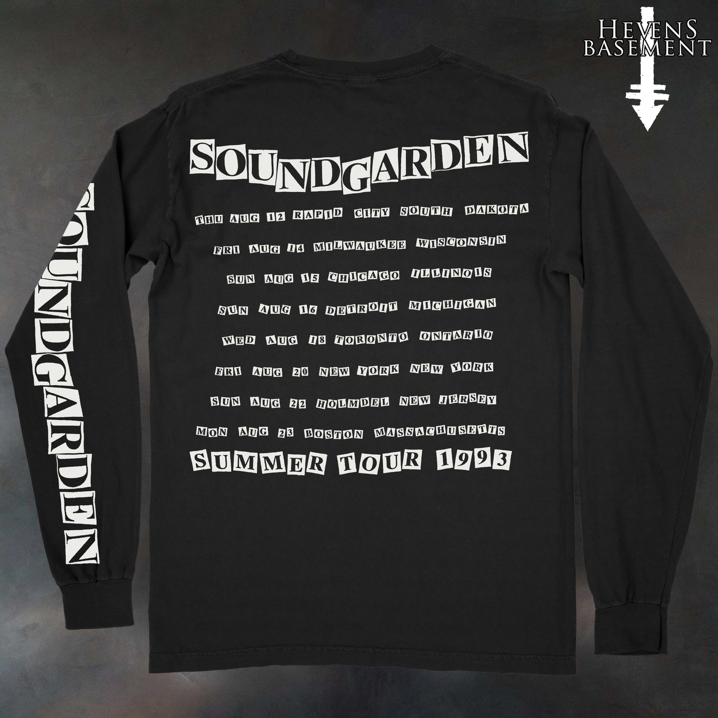 Soundgarden Tour 1993 Long Sleeve LIMITED TO 50 TOTAL $22.66 SPECIAL