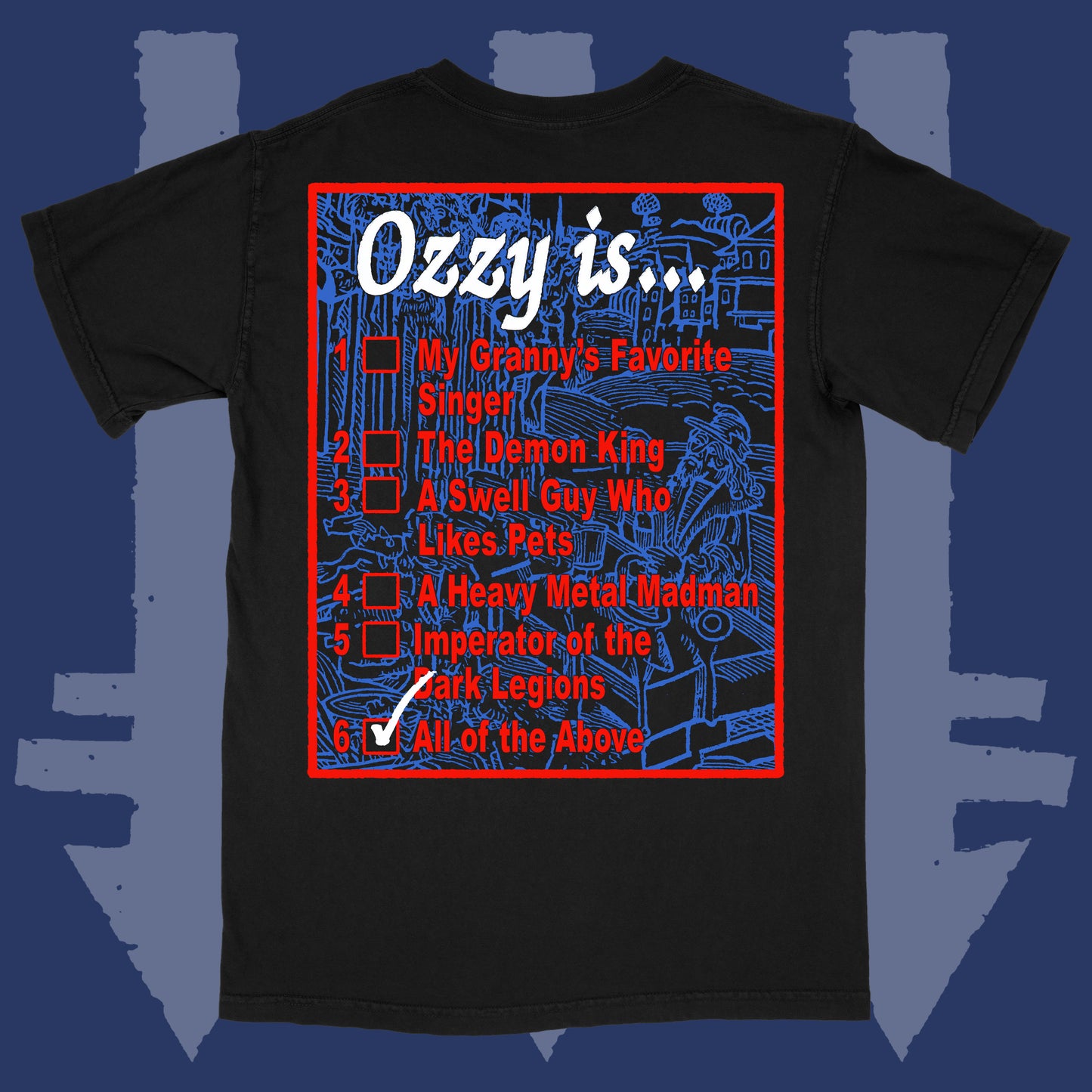 Ozzy Wicked List 1988 Black T-Shirt