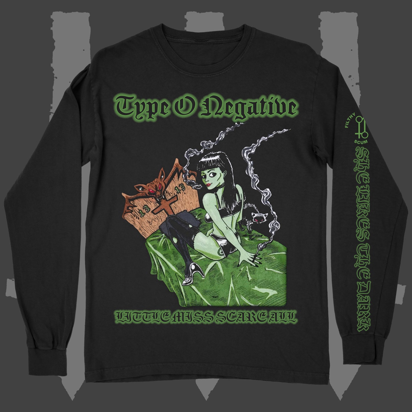 Type O Little Miss Scare All 1996 Long Sleeve OR Crew Neck Sweater